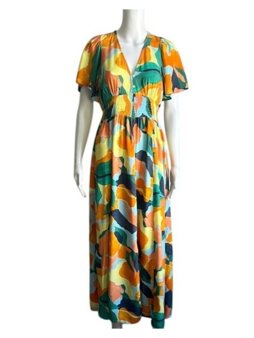 Abel the Label Maxi Dress in Abstract Print - S